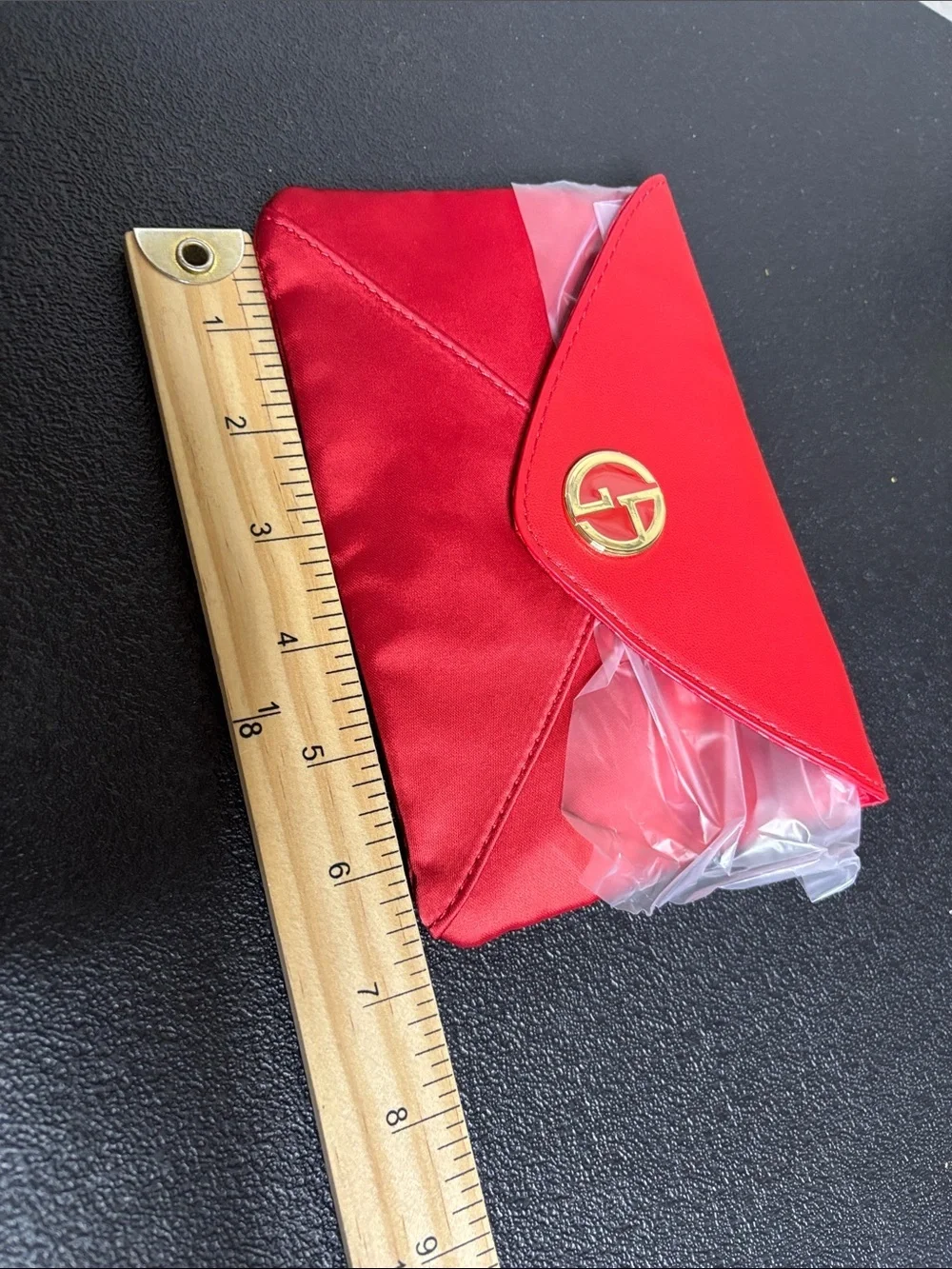 Giorgio Armani Red Beauty Cosmetic Bag With Dustbag New